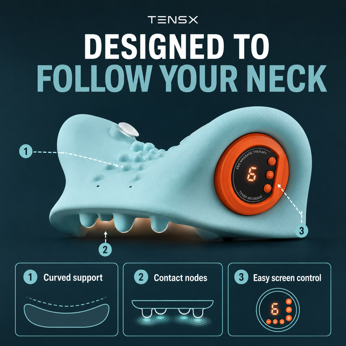 TENSX™ NeckEase EMS Massage Pillow