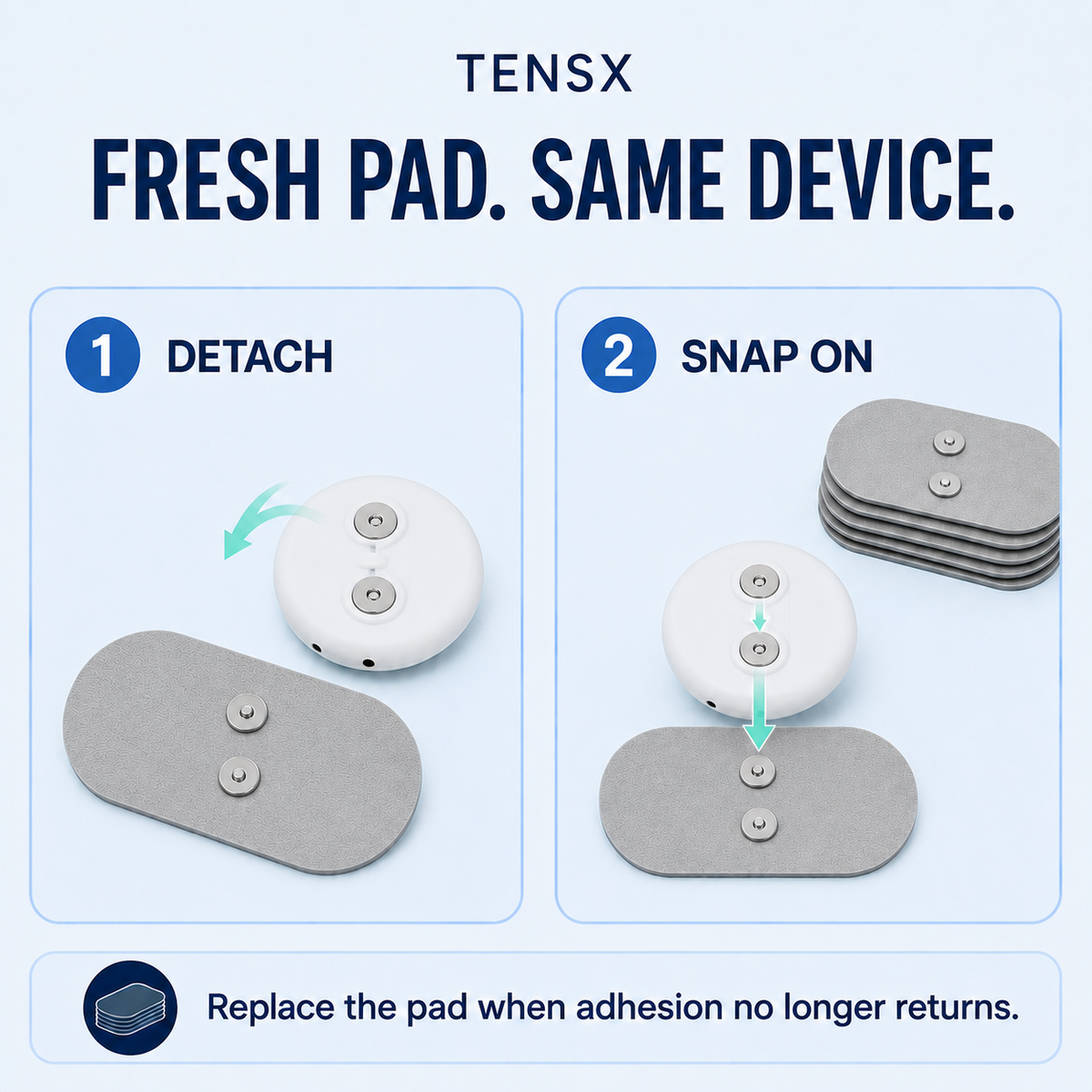 TENSX™ Replacement Massage Pads — 10-Pack