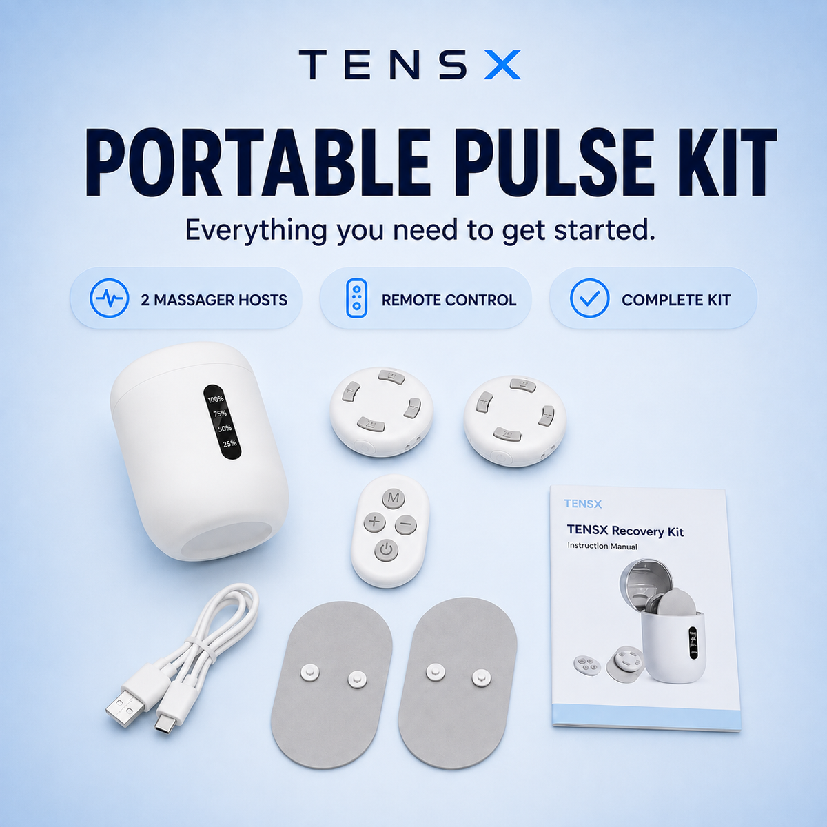 TENSX™ Portable Pulse Massager Recovery Kit